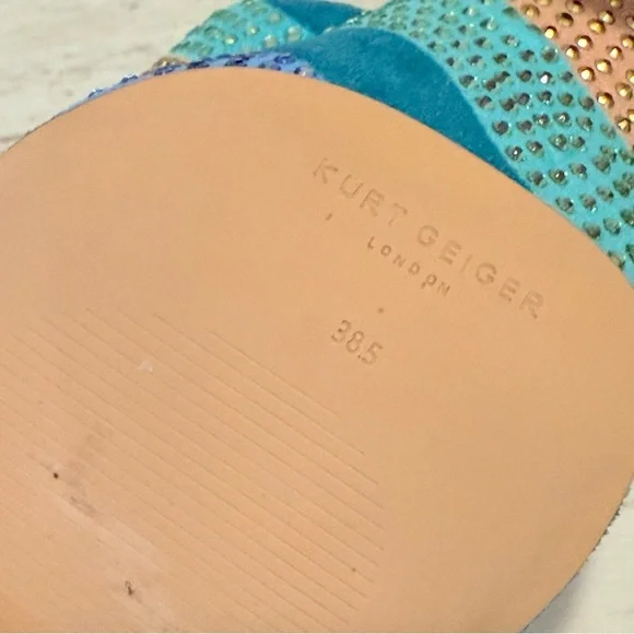 Kurt Geiger London SZ 38.5 Kensington Glitz Wavy  Rhinestone Platform Sandals - Picture 11 of 14